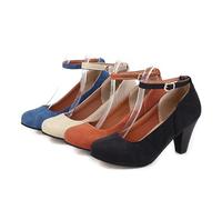 Zapatos de oficina para mujer, zapatos de mujer con bloque de carpas vestidos tacones medio puntera cuadrada para trabajo, oficina, boda, negro, 37 EU