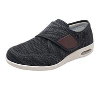 Zapatos de Osteoartritis Zapatos para diabéticos para pies hinchados Zapatos Grandes obesos para Hombres y Mujeres con Textil última generación y Suela de Poliuretano Ultraligera,Black gray,39 EU