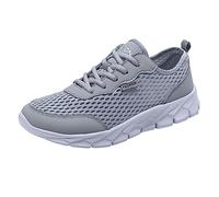 Zapatos de Paseo de Malla Transpirable, Cómodo, Ligero, Plano, Suave, con Cordones, Casual Oferta del Día Zapatos, gris, 39 EU