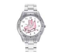 Zapatos de patinaje con purpurina para hombre, reloj de pulsera de acero inoxidable, relojes personalizados para mujer