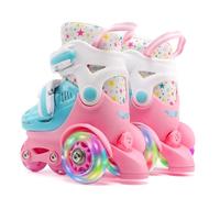 Zapatos de patinaje sobre ruedas - Botas deportivas de 12 pulgadas | Patines de malla PU - Zapatos de ruedas para niños de doble ajustable con hebilla de seguridad y forro de espuma viscoelástica para