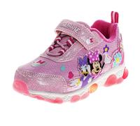 Zapatos de personajes para niñas, zapatos deportivos con luz LED, para niñas, princesas de Disney, Moana, Sirenita, puntada, Minnie Frozen, Barney, Paw Patrol (tallas: 5-10 niños pequeños/11-12 niños