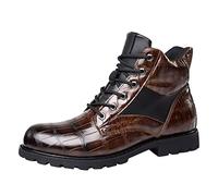 Zapatos de piel altos para hombre, botas de senderismo para hombre, suela antideslizante, zapatos de trekking, zapatos de piel, elegantes, ligeros, informales, de piel sintética, zapatos de negocios