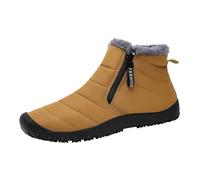 Zapatos de piel cálidos y gruesos Moda Otoño e Invierno para Hombres con Cremallera con Zapatos de Algodón al Aire Libre Terciopelo Botas de lluvia 45, amarillo, 45 EU