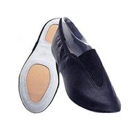 Zapatos de piel para gimnasia artística, rítmica, yoga, pilates, kárate, precompetición, Negro , 37 EU