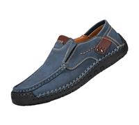 Zapatos de piel para hombre, hechos a mano, mocasines para hombre, pies anchos, suela plana, zapatos de caminar, antideslizantes, para el tiempo libre, deportivos, deportivos, de un solo color