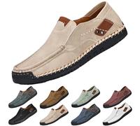 Zapatos de piel para hombre, hechos a mano, mocasines para hombre, pies anchos, suela plana, zapatos de caminar, antideslizantes, para el tiempo libre, deportivos, deportivos, de un solo color