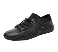 Zapatos de piel para hombre, para playa, esnórquel, buceo, pareja involucrada en la natación, color rojo, modernización, parte inferior suave, zapatos casuales, Black, 44 EU