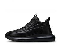 Zapatos de piel sintética para hombre, impermeables, cómodos, de ajuste ancho, informales, sin cordones, para caminar, correr, zapatillas antideslizantes con cojín de aire, calzado deportivo para uso