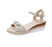 Zapatos de plataforma Chunky Zuecos gruesos Cómodas Sandalias de Cuña para Mujer Con Suela de Yute, Correa Ajustable, Dedos Abiertos, Espalda Abierta, Sandalias RöMer, Sandalias de Verano Sandalias