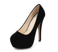 Zapatos de Plataforma con Punta Redonda para Mujer, tacón Alto de 5,5 Pulgadas, Zapatos de tacón Cerrado con Punta Redonda, Zapatos de Boda para Oficina para Mujer,Negro,39 EU