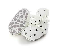 Zapatos de Primeros Pasos Bebe, Morbuy 0-18 Meses Estampado de estrellas Recién Nacido Cuna Suela Niño y Niña Blanda Antideslizante Zapatillas (blanco,3 / 13cm / 12-18 meses)