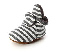 Zapatos de Primeros Pasos Bebe, Morbuy 0-18 Meses Impresión de rayas Recién Nacido Cuna Suela Niño y Niña Blanda Antideslizante Zapatillas (Rayas gris oscuro,1 / 11cm / 0-6 meses)