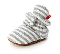 Zapatos de Primeros Pasos Bebe, Morbuy 0-18 Meses Impresión de rayas Recién Nacido Cuna Suela Niño y Niña Blanda Antideslizante Zapatillas (Rayas gris claro,3 / 13cm / 12-18 meses)