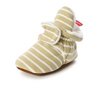Zapatos de Primeros Pasos Bebe, Morbuy 0-18 Meses Impresión de rayas Recién Nacido Cuna Suela Niño y Niña Blanda Antideslizante Zapatillas (Rayas amarillas,2 / 12cm / 6-12 meses)