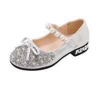 Zapatos de princesa Niñas Zapatos de baile Niñas con Lentejuelas Zapatos para niños Sandalias de diamantes de imitación antideslizantes Zapatillas con lazo Zapatos de noche Transpirables Zapatos de