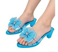 Zapatos de princesa niñas - Zapatos de cristal de moda de 7 pulgadas con | Zapatos de vestir altos para Navidad Vestir Princesas Colección Fiesta Juego de fantasía