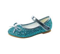 Zapatos de Princesa para Niña Con Purpurina - Mary Jane Con Lentejuelas para Boda, Fiesta, Rendimiento y Baile - Botas Azules, 31 EU