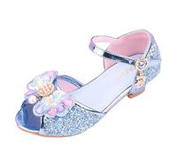 Zapatos de princesa para niña con tacón, elegantes, zapatos de baile, zapatos de tacón abierto, boca de pescado, fiesta: zapatos de cosplay, con lazo, brillantes, zapatos de boda, zapatos de vestir de
