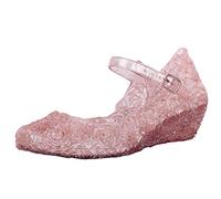 Zapatos de princesa para niña, para cosplay, sandalias de cristal, zapatos de gelatina para Halloween, carnaval, fiesta de cumpleaños, Pink, 47 1/3 EU