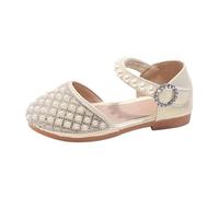 Zapatos de princesa para niña, zapatos de comunión, zapatos de noche, zapatos de noche, zapatos de verano, transpirables, para bodas, suela antideslizante, beige, 27 EU
