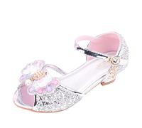 Zapatos de princesa para niñas con tacón, elegantes, zapatos de baile, zapatos de tacón abierto, boca de pescado, zapatos de fiesta, zapatos de cosplay, zapatos de boda, zapatos de vestir, plata, 30