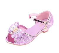 Zapatos de princesa para niñas con tacón, elegantes, zapatos de baile, zapatos de tacón abierto, boca de pescado, zapatos de fiesta, zapatos de cosplay, zapatos de boda, zapatos de vestir, morado, 26