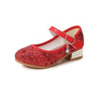Zapatos de Princesa para niñas, Zapatos de tacón Alto, Suela Suave, Antideslizante, Bailarina Festiva, Zapatos de Noche para niños, Zapatos de Noche, Adornos de Cristal, Lentejuelas Purpurinas