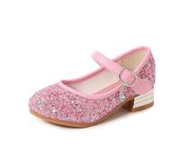 Zapatos de Princesa para niñas, Zapatos de tacón Alto, Suela Suave, Antideslizante, Bailarina Festiva, Zapatos de Noche para niños, Zapatos de Noche, Adornos de Cristal, Lentejuelas Purpurinas