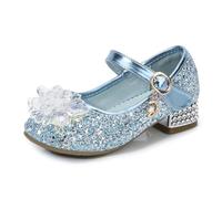 Zapatos de Princesa para niñas, Zapatos de tacón Alto, Suela Suave, Antideslizante, Bailarina Festiva, Zapatos de Noche para niños, Zapatos de Noche, Adornos de Cristal, Lentejuelas Purpurinas