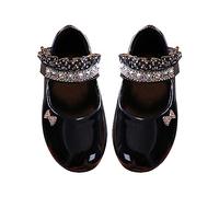 Zapatos de princesa para niños y niñas, zapatos de princesa lisos, zapatos casuales de princesa, zapatos iluminados, Black, 30 EU