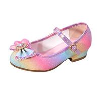 Zapatos de princesa para niños: zapatos de noche con mariposa zapatos de princesa con diamantes de imitación zapatos brillantes arco iris zapatos de hebilla ajustable correa zapatos de vestir zapatos