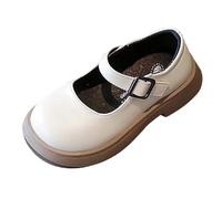 Zapatos de princesas para niña, festivo, de piel, zapatos de noche, para niños, niñas, elegantes, formales, antideslizantes, cómodos, para bodas, rendimiento, Blanco, 25 EU