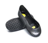 Zapatos de protección antideslizantes para visitantes y equipos, unisex, adecuados para el hogar, hoteles, gastronomía, limpieza del hogar y reparación de coches. (negro, amarillo S 34-36)