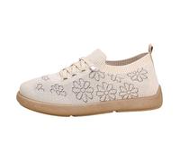Zapatos de punto con estampado floral para mujer, sin cordones, anchos, casuales, para caminar, transpirables, cómodos, lindos, para vestir, zapatos escolares, ligeros, casuales, viajes, caminatas