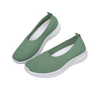 Zapatos de punto para mujer, zapatos de barco para mujer, mocasines, informales, para caminar, zapatos ortopédicos, zapatos de salud, zapatos transpirables, cómodos y ligeros, verde, 43 EU