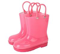 Zapatos de PVC transparente brillante con suela antisuela para niños y niñas, talla 12, Pink, 10 Years