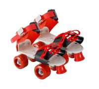 Zapatos de rodillos ajustables - Zapatos de rodillos en Quad con 4 ruedas | Ruedas de doble 4 para principiantes, ocio al aire libre para adolescentes y | Sin necesidad de reti