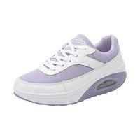 Zapatos de running de mujer Breathable Sport Fashion Lace Up Mesh Outdoor Zapatillas de deporte de mujer, violeta, 38 EU