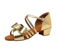 Zapatos de salón Baile Latino for niños, Zapatos for niñas, Tango, Bajos con, práctica, Sandalias para Women(Gold,24)