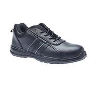 Zapatos de seguridad de cuero Blackrock, Zapatillas de seguridad para hombre y mujer, Puntera de acero, Negro, Zapatillas de trabajo ligeras y elegantes Calzado de trabajo y utilitario Ropa de trabajo