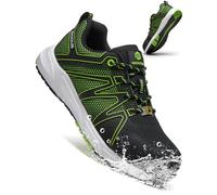 Zapatos de Seguridad Hombre Mujer S3S Zapatillas de Seguridad Impermeable SRC FO ESD Ligeros Puntera de Fibra de Vidrio Negro Verde EU 41