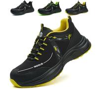 Zapatos de Seguridad Hombre Mujer Zapatillas de Seguridad Comodo Ligero Calzado Trabajo Transpirable con Punta de Acero Amarillo EU 44