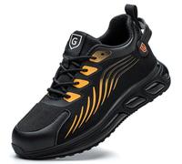 Zapatos de Seguridad Mujer 45EU Zapatos de Trabajo Mujer Zapatos Hombre con Punta de Acero Comodos Zapatillas de Industria y Construcción Negro Naranja