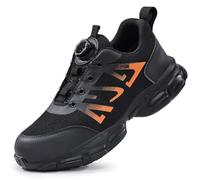 Zapatos De Seguridad para Hombre, Calzado De Entrenamiento con Puntera De Acero, con BotóN Giratorio - Ajuste De TensióN, A Prueba De Golpes Y Perforaciones, AmortiguacióN Ligera,D-45