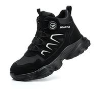 Zapatos de Seguridad para Hombre Mujer Impermeable Botas de Seguridad con Puntera de Acero Botas de Trabajo Cómodos Antideslizante Black 45 EU
