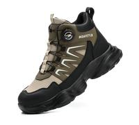 Zapatos de Seguridad para Hombre Mujer Impermeable Botas de Seguridad con Puntera de Acero Botas de Trabajo Cómodos Antideslizante Brown 45 EU