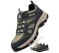 Zapatos de Seguridad para Hombre Mujer S1P ESD Zapatillas Trabajo Comodos Calzado de Seguridad Ligero con Punta de Acero Verde Militar Azul Oscuro EU 46