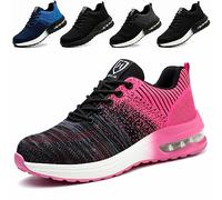 Zapatos de Seguridad para Hombre Mujer Zapatillas Trabajo Ligero Comodo Transpirable Calzado de Seguridad con Punteras de Acero Unisex, Rosa, EU 41