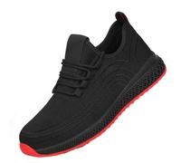 Zapatos De Seguridad para Hombres Mujeres Antideslizante Puntera De Acero Entrenador Ligero Transpirable Entrenador De Trabajo Slip On Shoes